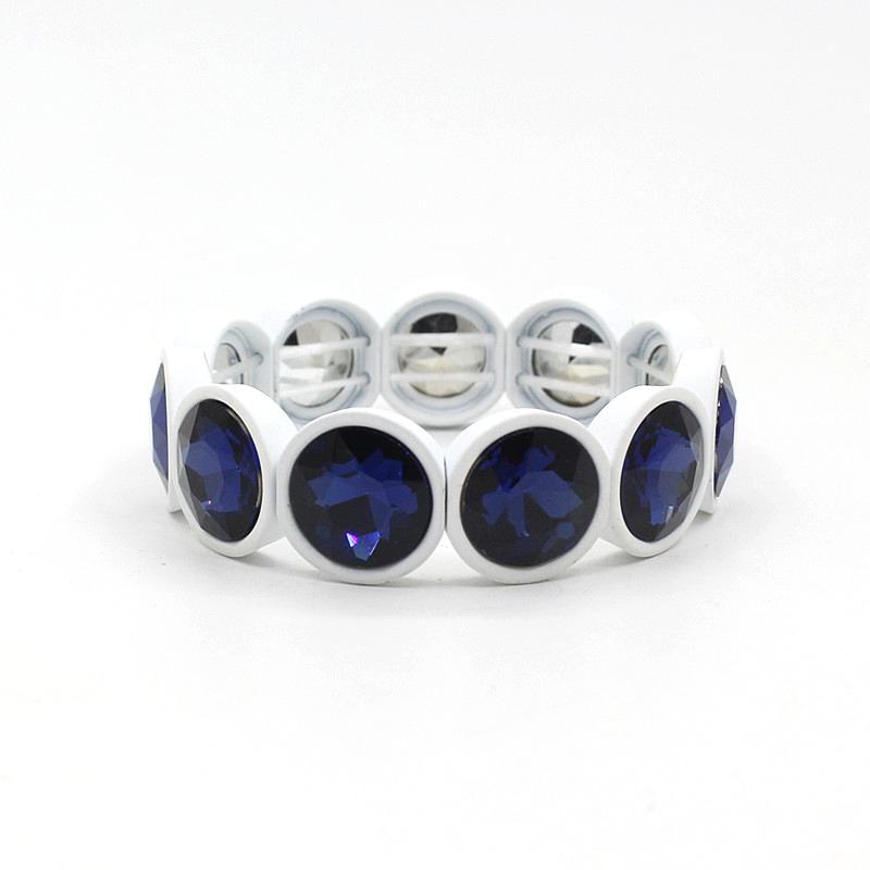 Wholesale Enamel Colored Rubber Lacquer Gemstone Flower Crystal Colored Glass Bracelet